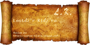 Lestár Klára névjegykártya