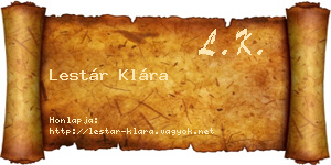 Lestár Klára névjegykártya