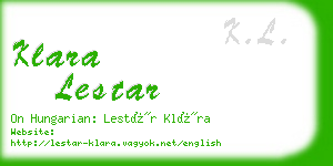 klara lestar business card